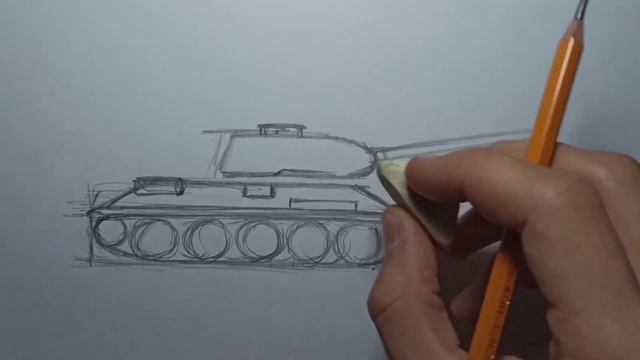 Как Нарисовать Танк Т 34 карандашом