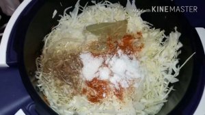 Готовим тушеную капусту с колбасой в мультиварке-скороварке MOULINEX cook4me