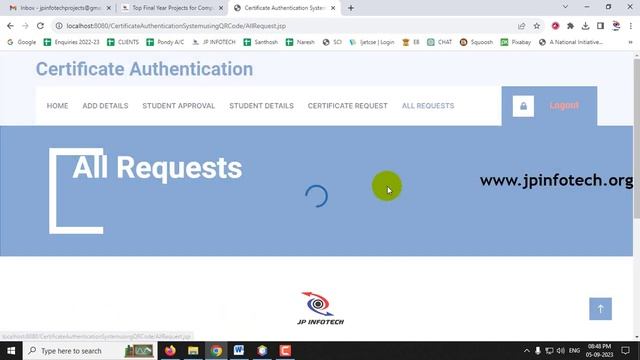 Certificate Authentication System using QR Code | Java Final Year Web Application Project 2023