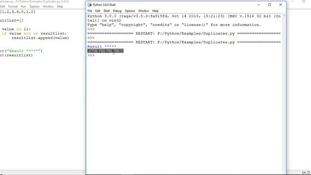 How to remove duplicates in python list | python tutorials | python remove duplicates in array