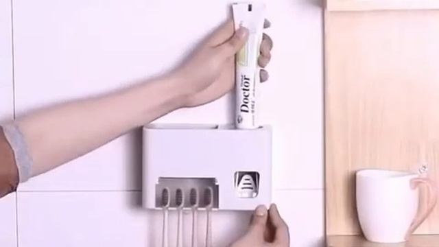 Держатель зубных щеток с дозатором зубной пасты смотреть онлайн