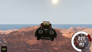 BeamNG Drive Прыжок через каньон Смерти на автомобиле (SP Rockdaher) Мод патруль!