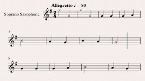 Русская народная песня "Ходит зайка по саду" ноты и видео-минусовка для саксофона-сопрано в темпе 80