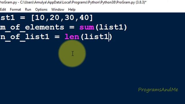 Python Program to Calculate The Average of List Numbers