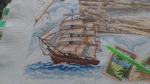 Огромный сэмплер "Кругосветка". Вышивка крестом