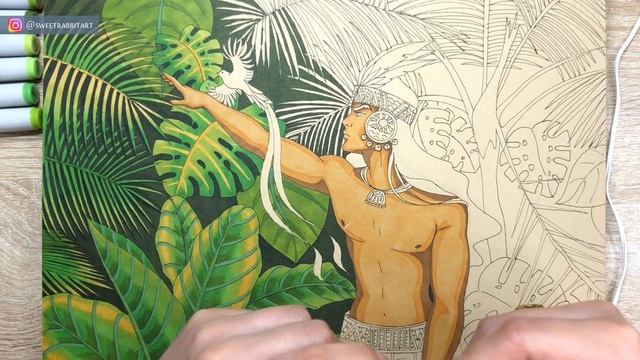 ПОЛЁТ КВЕЗАЛЯ | РИСУНОК МАРКЕРАМИ FINECOLOUR смотреть онлайн