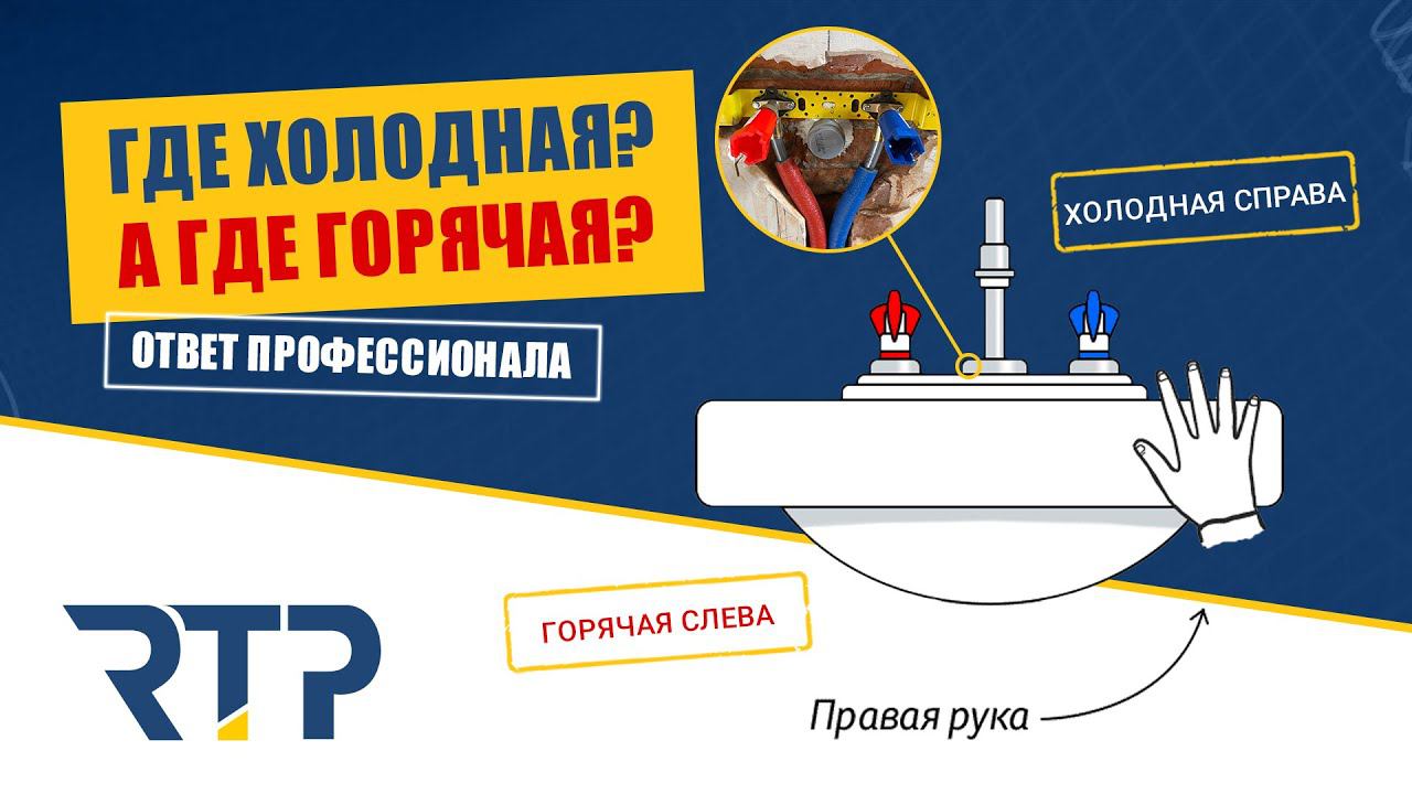 Где холодная? А где горячая вода? Как правильно располагать водорозетки под смеситель.