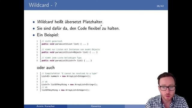Java - Wildcards (Generics - Teil 10/19) смотреть онлайн