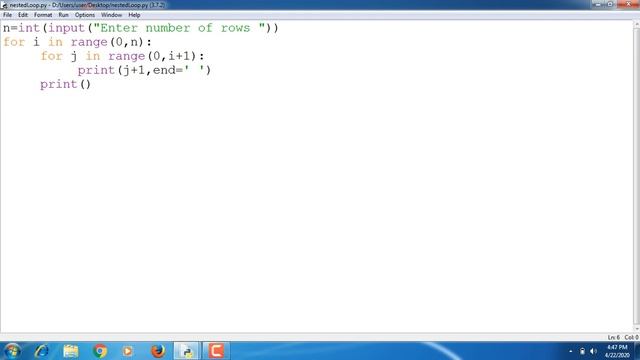NestedLoop Print this pattern in python