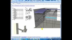 Стальной каркас промздания. 3 Фермы из спаренных уголков. Связи (Steel frame industrial buildings)