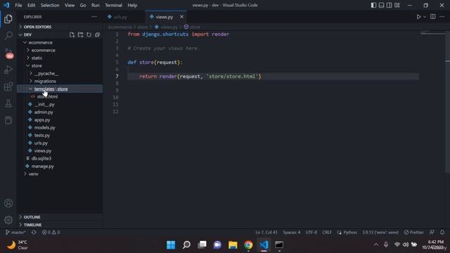 Configure our URL files and store view - Python Django Build an E-commerce Store смотреть онлайн