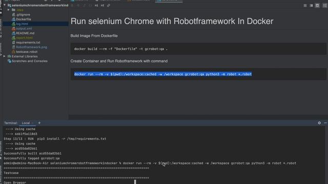 Robotframework Run selenium Chrome In Docker