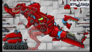 Динозавр. Красный Тираннозавр. Робот трансформер сборка.