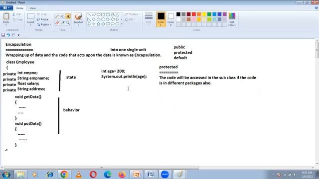 Java Object oriented programming concepts continuity