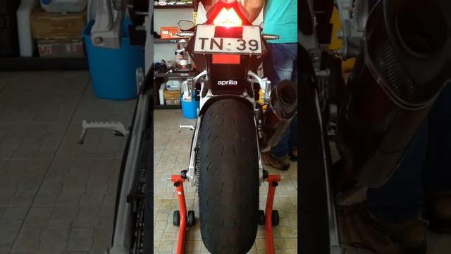 Aprilia RSV4 with strobe on brake light and new led indicators  !!