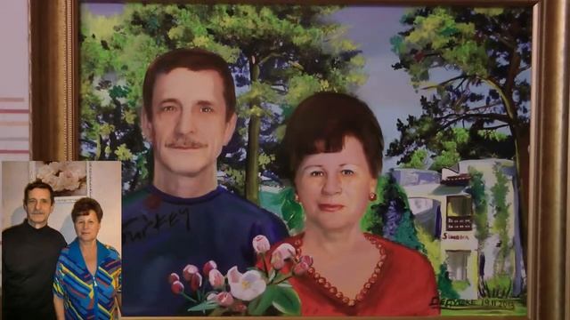 Подарок дедушке-портрет на память!(масло-холст 40х60см)