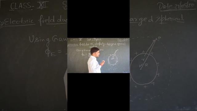 Application of Gauss law। electric field due to uniformly charged sperical shell#Uttarkashi physics