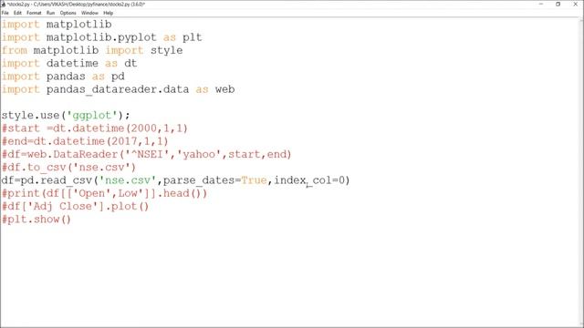 Downloading & Reading Stock CSV Files From Yahoo and Charting - Python Finance Programming Part 2 смотреть онлайн