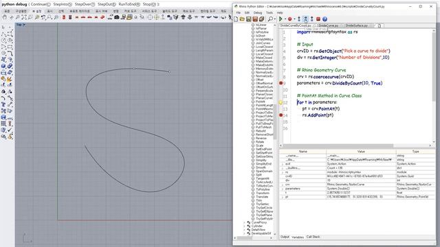 Coinam - Rhino Python - Divide Curve 004