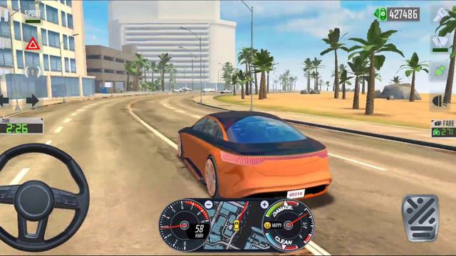Taxi Sim 2020 ! New Electric Car Mercedes Ben Vision EQS Taxi Private Driving Miami City-Car Games смотреть онлайн