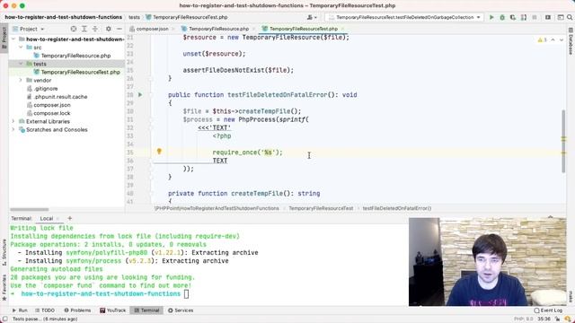 Как регистрировать и тестировать shutdown функции