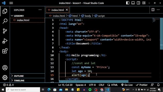 Javascript Class One-let, const and var keywords