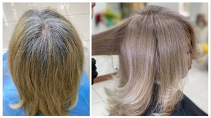 Бежевый блонд, без обесцвечивания. Осветление седых корней и ранее окрашенных волос - beige blond