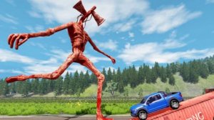 Тачки против Сиреноголового в игре BeamNG.Drive!