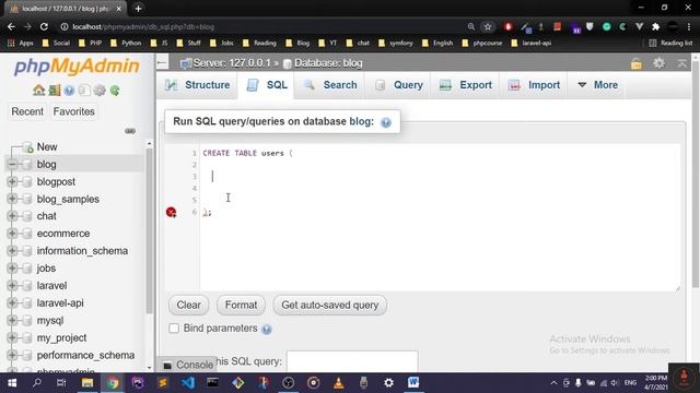 39 - Creating Tables - Complete PHP Course