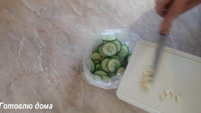 Хрустящие малосольные огурцы с чесноком и укропом за 20 минут в пакете