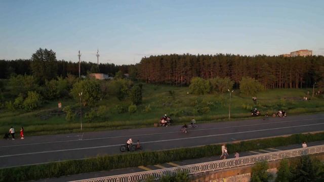 Набережные Челны, аэросъемка, парк прибрежный