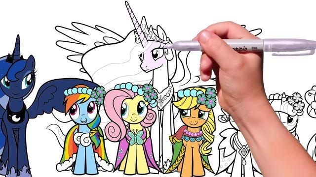 Coloring Pages MY LITTLE PONY. How to color My Little Pony. Easy Drawing Tutorial Art. MLP Coloring смотреть онлайн