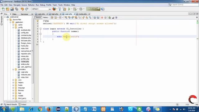 codeigniter crud in bangle part-2. default controller set and load login panel