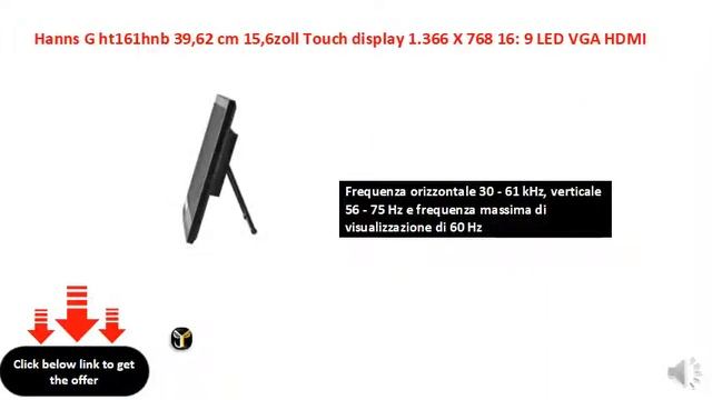 Hanns G ht161hnb 39,62 cm 15,6zoll Touch display 1.366 X 768 16 9 LED VGA HDMI смотреть онлайн