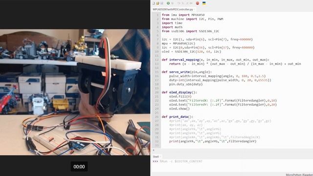 Pico, Micropython, MPU6050, Self Leveling Table using PID смотреть онлайн