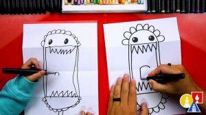 How To Draw A Funny Flower Monster - Folding Surprise