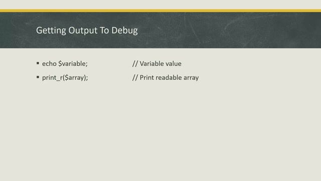 Getting Output to Debug in PHP (Urdu/Hindi)
