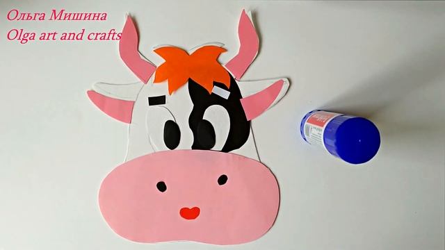 Бык из бумаги на голову, маска, для Новогоднего праздника.