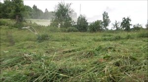 СЕНОКОС ---  Мотоблок НЕВА МБ 2 МультиАГРо и Косилка ЗАРЯ . ДЕРЕВНЯ.