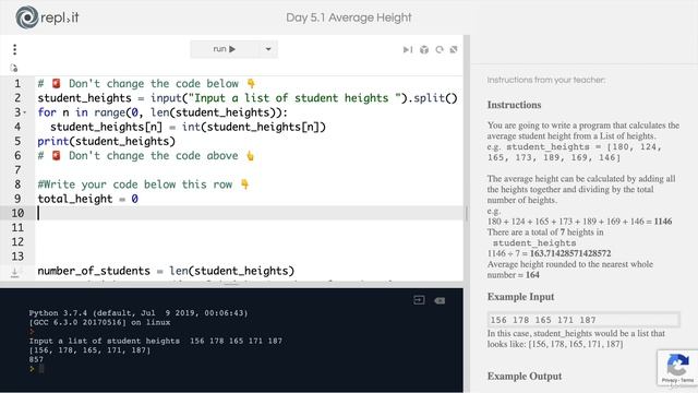 [Interactive Coding Exercise] Average Height | 100 Days of Code: The Complete Python Pro Bootcamp