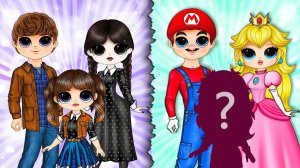 Уэнсдей Аддамс, Принцесса Пич, Анжела, Энид, Эмбер Становятся мамами   Идеи из бумаги DIY