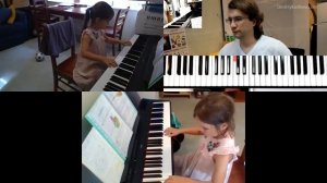 Гамма До мажор на две октавы расходящаяся, запоминаем пальцы (урок с Риной)