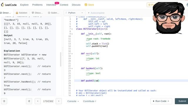 Leetcode Question 173 "Binary Search Tree Iterator" in Python смотреть онлайн