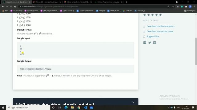 integers come in size python HackerRank solution #python#Hackerrank#integers|| HcakerRank || Python