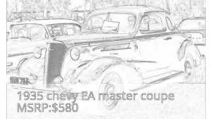 1935 Chevrolet EA Master 2 Door Coupe 5 Window (sketched version)