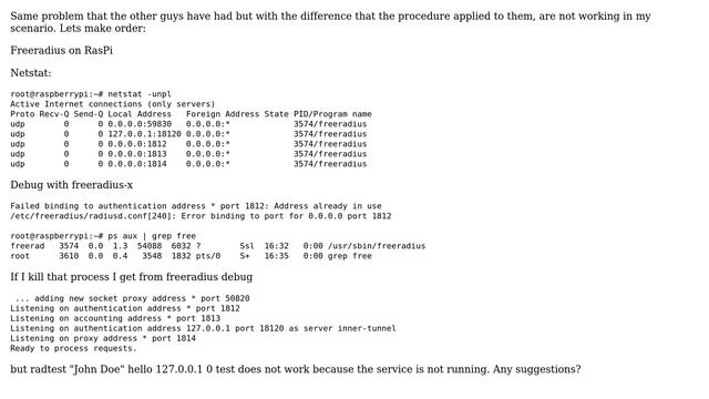 Freeradius Error binding to port for 0.0.0.0 port 1812 смотреть онлайн