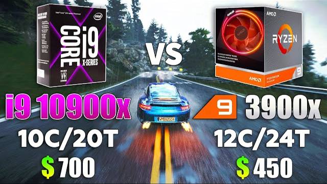 i9 10900X vs Ryzen 9 3900X Test in 9 Games