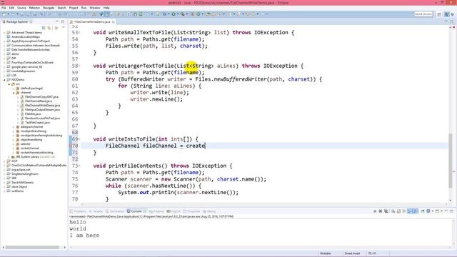 Java NIO - FileChannel Write смотреть онлайн