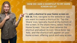 How do I add a shortcut to my home screen iOS 16?