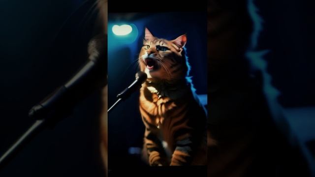 Кот играет на бас гитаре и поет Цой - Группа Крови #цой #музыка #котики #рок #группакрови #лучшее